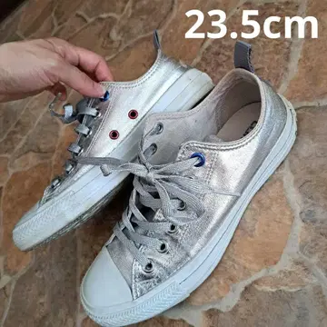 23.5 ALL STAR 메탈릭 실버 스니커즈 컨버스