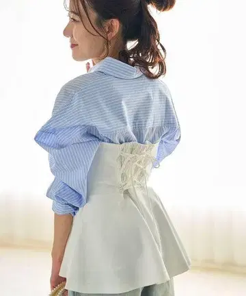 러브티크 모자 꽁지 뷔스티에 레이스업