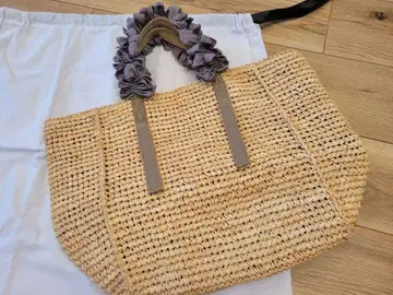 LUDLOW 라드로 라피아 바스켓백 프릴 핸들