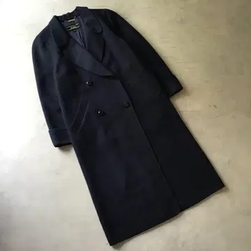 [고급] Leilian 레리안 더블 롱 코트 네이비 9 새상품급