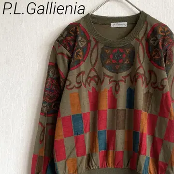 P.L.Gallienia 티셔츠 크루넥 울 혼방 구제 의류 레트로