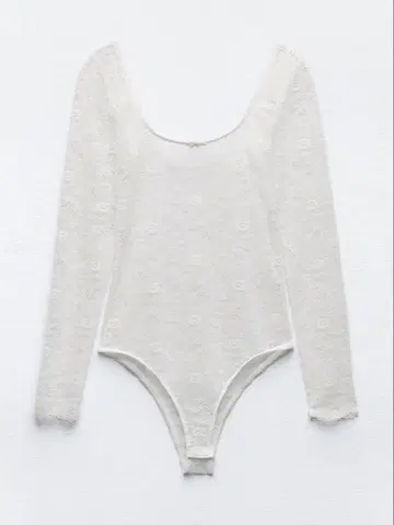 자라 ZARA 리본 레이스 바디수트