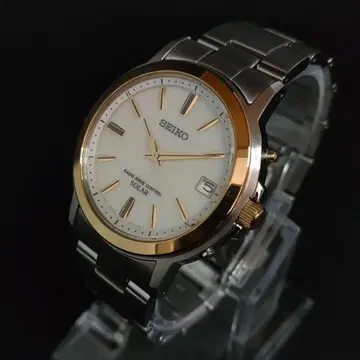 새상품급 SEIKO 세이코 7B52 솔라 골드 실버 남성용 시계