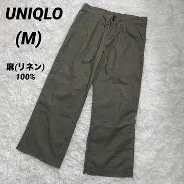 린넨 55% UNIQLO 유니클로 린넨 밀리터리 컬러 팬츠 카키 여름옷