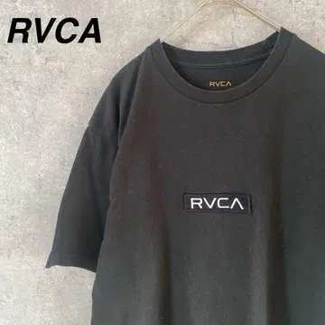 RVCA 루카 티셔츠 센터 로고 자수 반팔 블랙 루즈한 남성용 S 사이즈