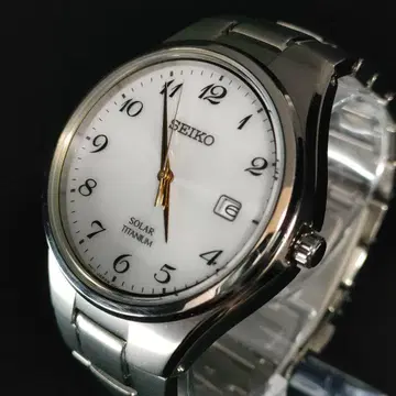 새상품급 SEIKO 세이코 화이트 골드 실버 솔라 남성용 시계