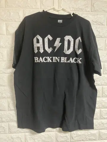 미국 빈티지 의류 AC DC BACK IN BLACK 티셔츠 XL