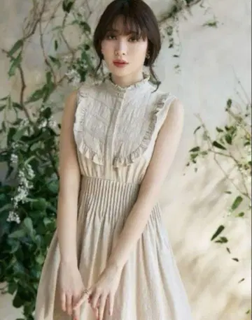 헤르립토 페일리 코튼 레이스 롱 드레스