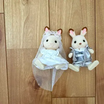 실바니안 패밀리 쇼콜라 토끼의 멋진 웨딩 커플 세트