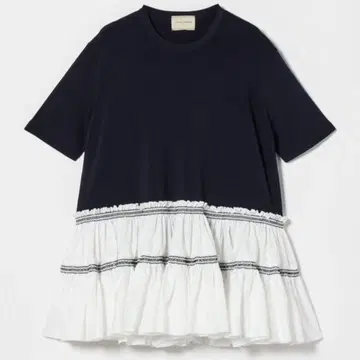 UNITEDARROWS 엠블로 티어드 콤비 숏 슬리브 니트