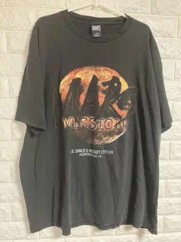 미국 빈티지 의류 우주 MARS MISSION 티셔츠 XL 정도