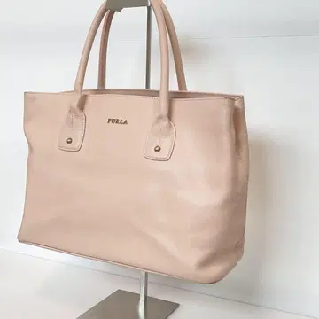 FURLA 훌라 핑크 베이지 가죽 토트백
