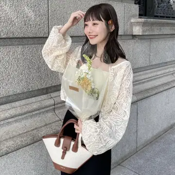 hinari 히나리 멀티 웨이 레이스 블라우스 아이보리 미사용 새상품