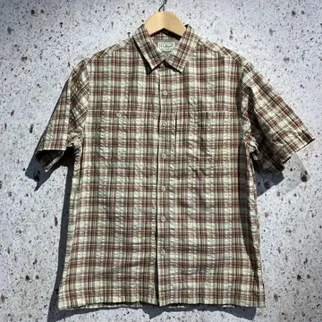 00s L.L.Bean 시어서커 체크 셔츠 엘엘빈