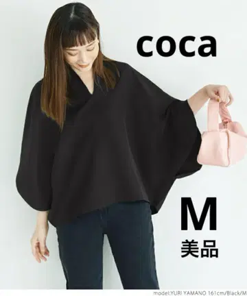 [새상품급] coca 코카 돌먼 슬리브 스키퍼 블라우스 블랙 M