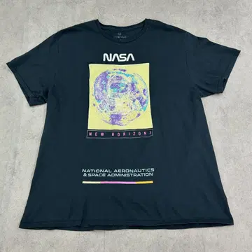 NASA NEW HORIZON 우주 비행사 티셔츠 구제 블랙 XL