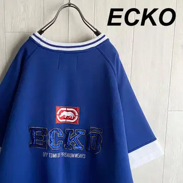 Echo 에코 자수 빅 로고 반팔 오버 사이즈 티셔츠 게임 셔츠