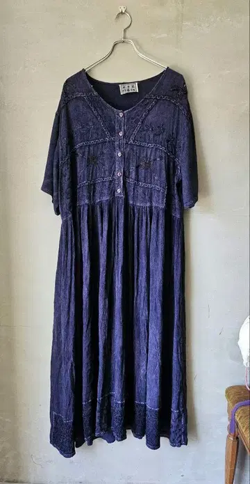 used*자수 레이온 원피스