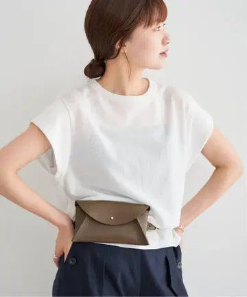 IENA 시어 미니 쭈리 티셔츠 화이트