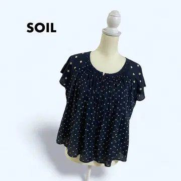 SOIL 소일 도트 도트 노카라 A 라인 블라우스 셔츠