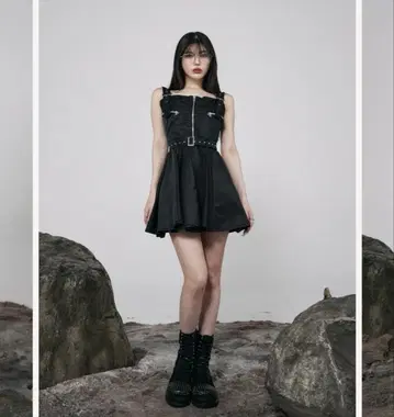 Darich 나일론 점퍼 미니 원피스