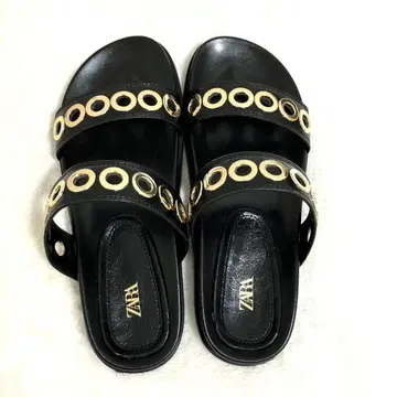 미사용 새상품 ZARA 자라 골드 아일렛 샌들 35 사이즈