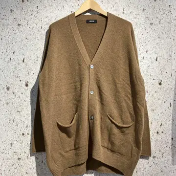 17AW 주카 V넥 가디건 브라운 울 주카