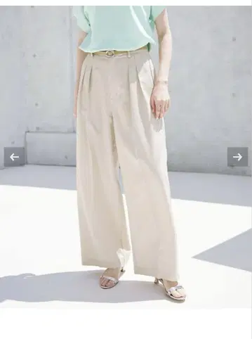 SLOBE IENA TR 린넨 2턱 팬츠