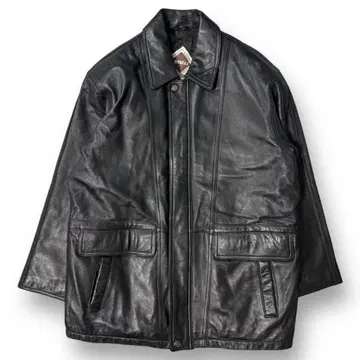 90s 가죽 코트 양가죽 블랙 검정 구제 의류 빈티지 M 천연 가죽