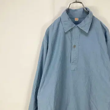 구제 의류 유로 빈티지 하프 버튼 밀리터리 죄수복 스타일 그랑파 셔츠