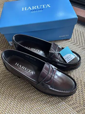 HARUTA 다크 브라운 로퍼 미들 힐