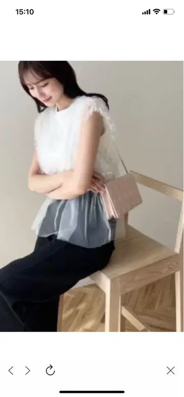 HALUHIROINE 튤 레이어드 탑