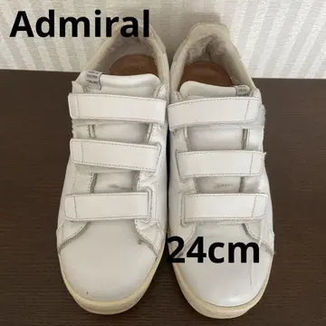 Admiral 벨크로 화이트 스니커즈 24cm