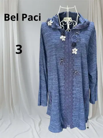 Bel Paci 벨파치 플라워 장식 네이비 후드티 L 자외선 차단