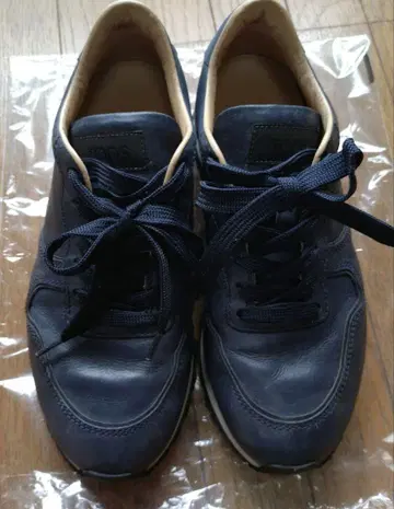 TOD'S 네이비 가죽 스니커즈