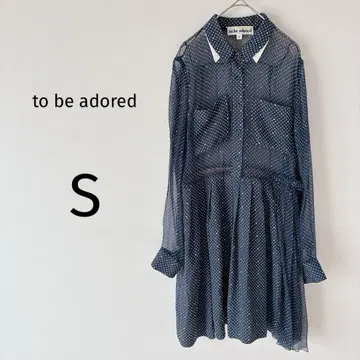 to be adored 원피스 긴팔 시어 실크 100% 도트 무늬 S
