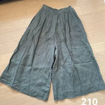 새상품급 퓨어세신 린넨 100% 와이드 팬츠 카키
