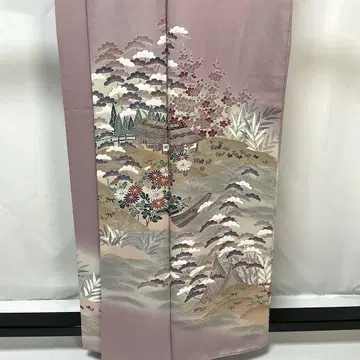 C54 순수 실크 겹 호몬기 금박 기모노