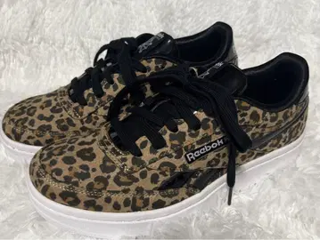 Reebok 레오파드 무늬 스니커즈 클럽 C 더블 리복