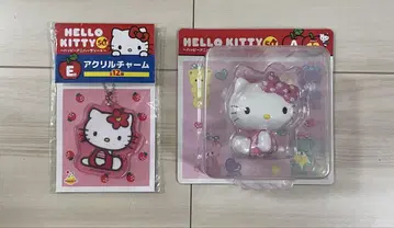 Happy 복권 헬로키티 피규어 A상 아크릴 참 E상 2개