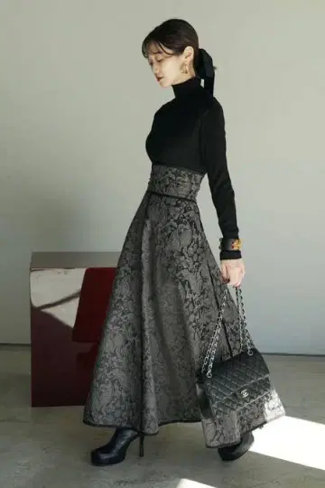 andrea&co 보타니컬 자카드 스커트 안드레아 앤 코