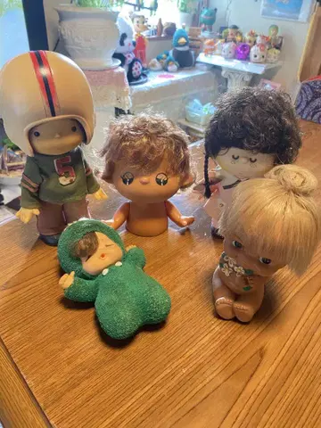 당시의 물건 쇼와 레트로 세키구치 소프트 비닐 물방울짱 로라짱 묶음 판매