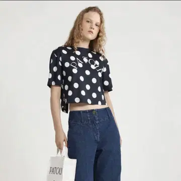 미사용 새상품! Patou 도트 티셔츠
