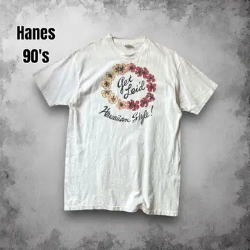 90s USA제 Hanes 빈티지 수베니어 티셔츠 플라워 프린트