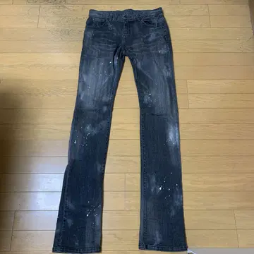 TORNADO MART 우주 패턴 페인트 팬츠 데님 M 사이즈 블랙