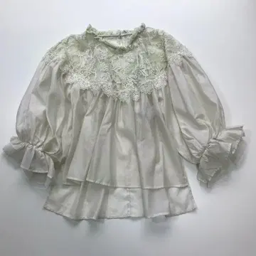4456 belle 빈티지 벨빈티지 레이스 블라우스 프릴