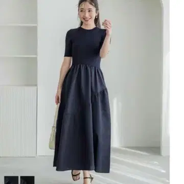 미사용 코카 니트 도킹 원피스 네이비
