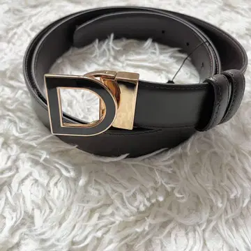 컨디션 최상 dunhill 리버서블 천연 가죽 벨트 다크 브라운 골드