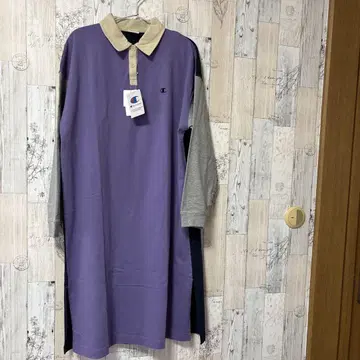 챔피온 폴로 원피스 보라색 긴팔