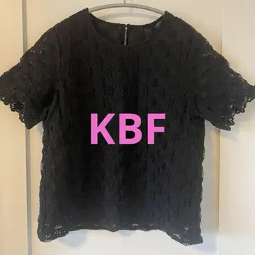 KBF 자수 탑 블랙 레이스 시어 꽃무늬